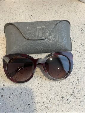 Etro Burgundy Gradient Cat-Eye Sunglasses
